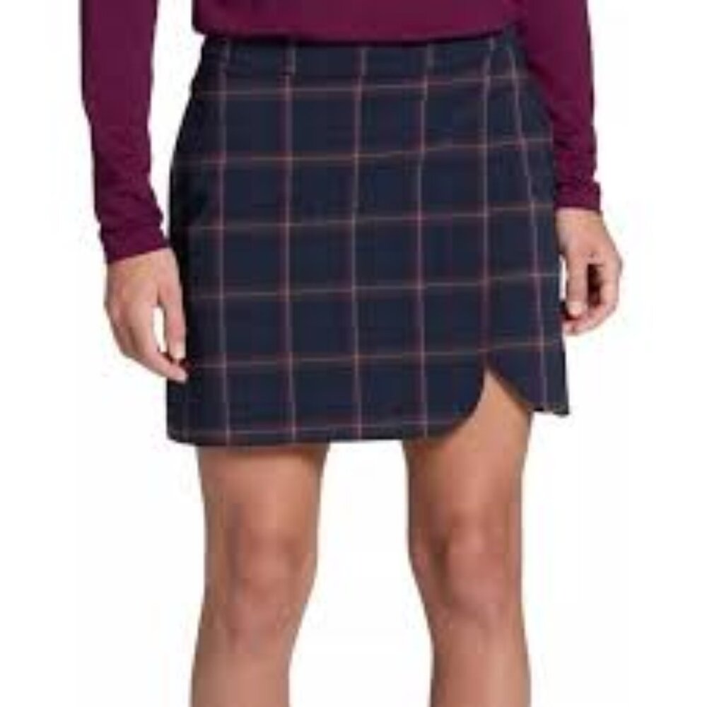 Walter Hagen 17” Plaid Wrap Golf Skort Women’s Size 0 Navy